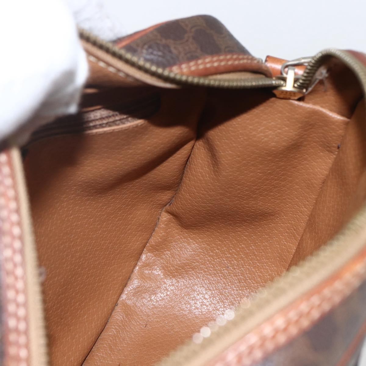 Celine Vintage Macadam Canvas And Leather Brown Canvas Shoulder Bag Bag (Pre-Owned)