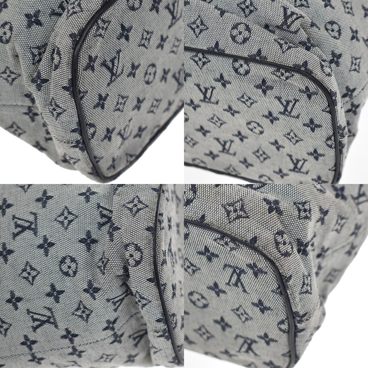 Louis Vuitton Lucille Mini Lin Blue Canvas Handbag (Pre-Owned)