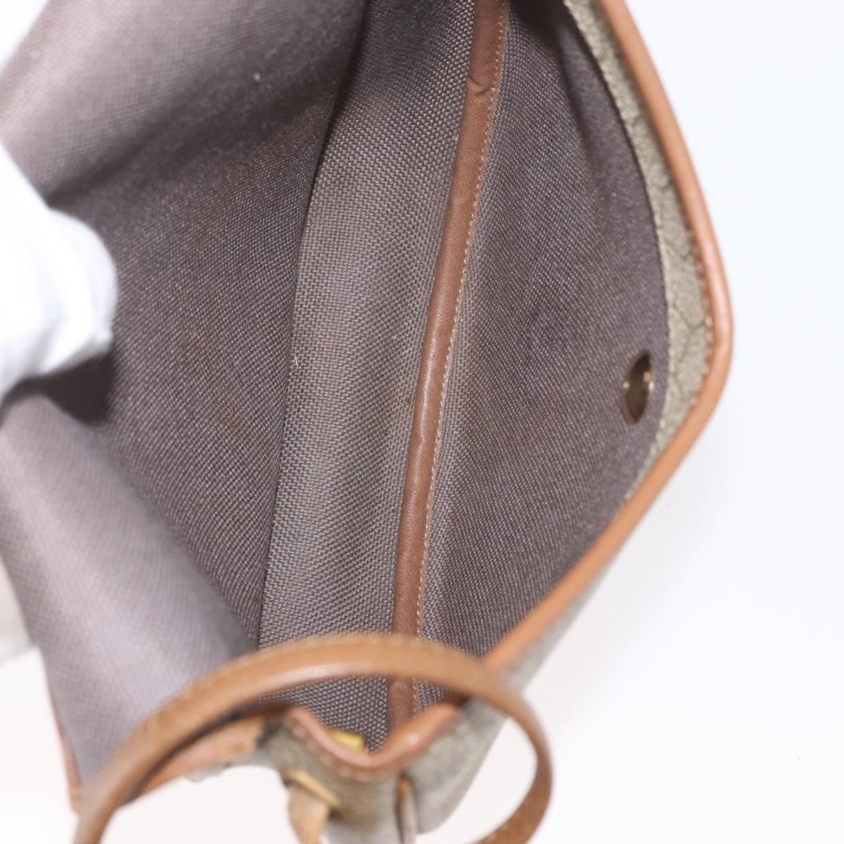 Christian Dior Vintage Honeycomb Flap Canvas And Leather Beige Canvas Shoulder Bag Bag (Pre-Owned)