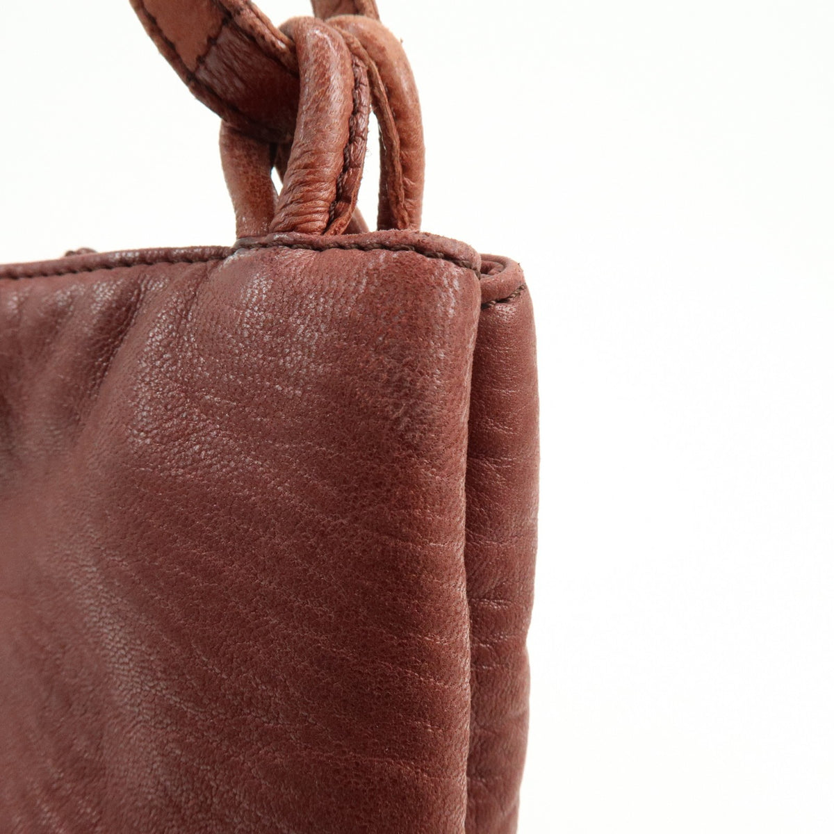 Loewe Anagram Leather Burgundy Leather Tote Bag Bag (Pre-Owned)