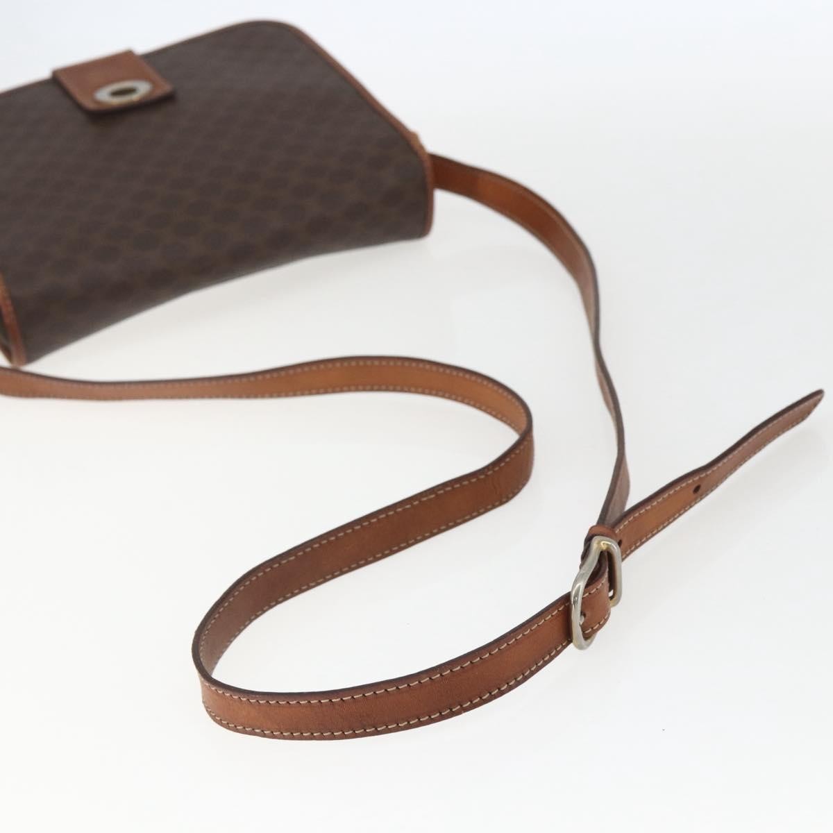 Celine Macadam Shoulder Pvc Leather Brown Pvc Shoulder Bag Bag (Pre-Owned)