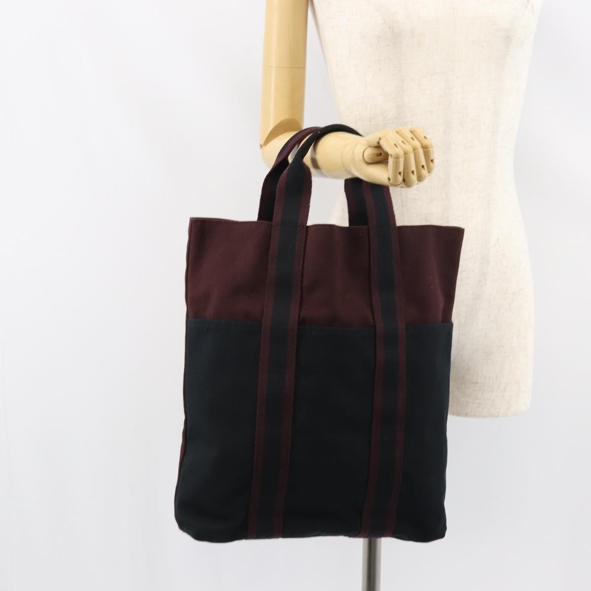 Hermes Fourre-Tout Herline Fourre-Tout Herline Burgundy Canvas Tote Bag Bag (Pre-Owned)