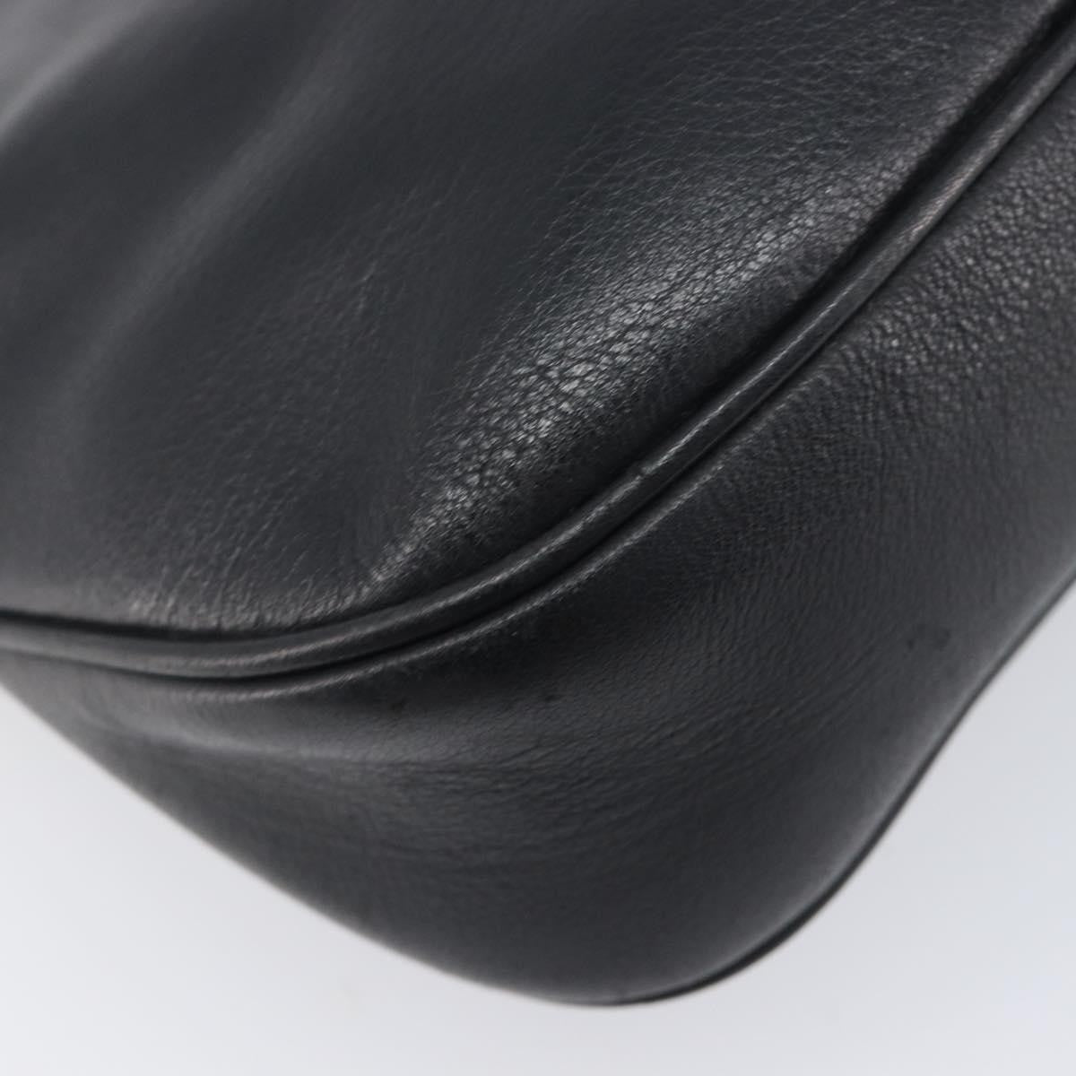 Gucci Shoulder Leather Black Leather Shoulder Bag Bag (Pre-Owned)