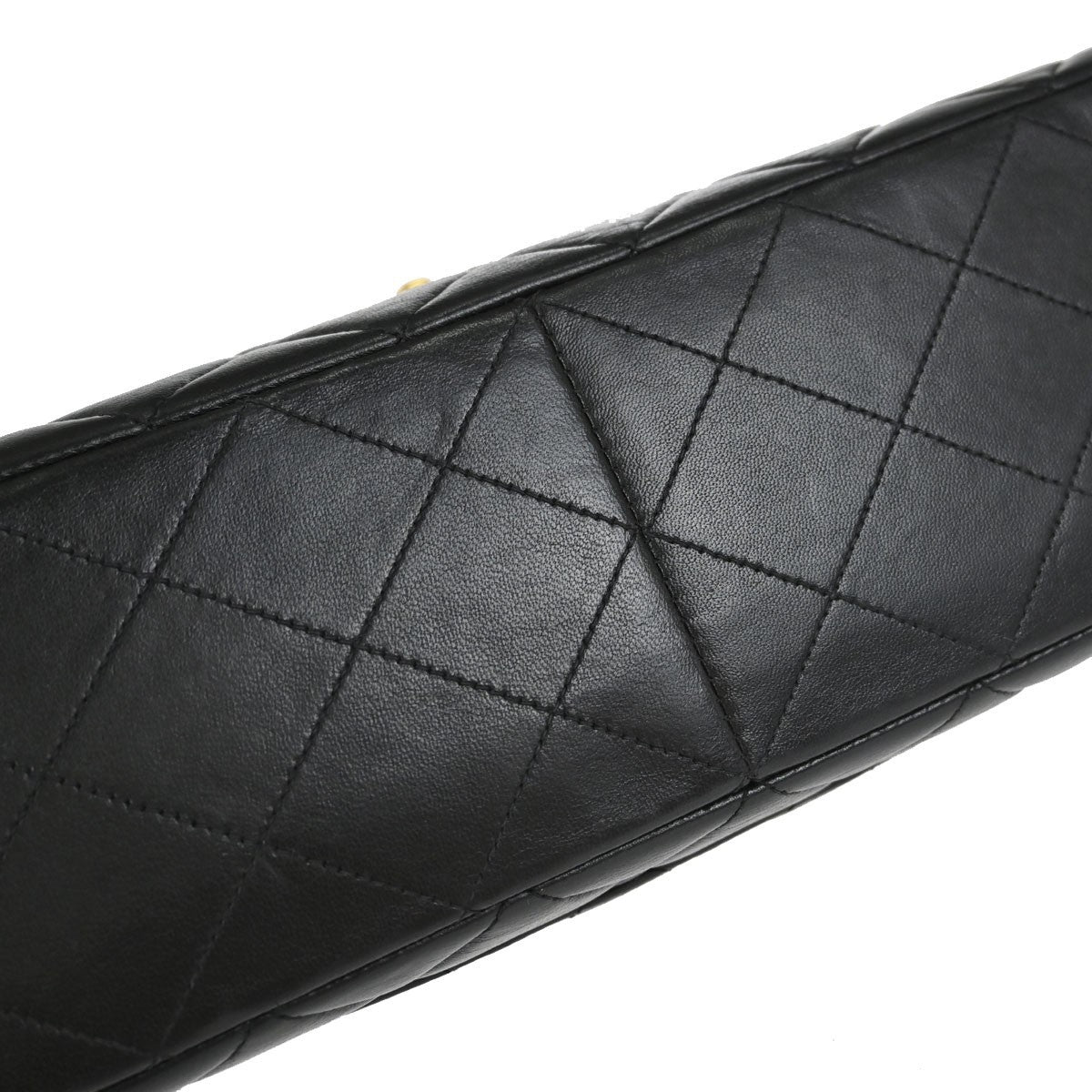 Chanel Classic Single Flap Quilted Lambskin Black Leather Handbag (Pre-Owned)