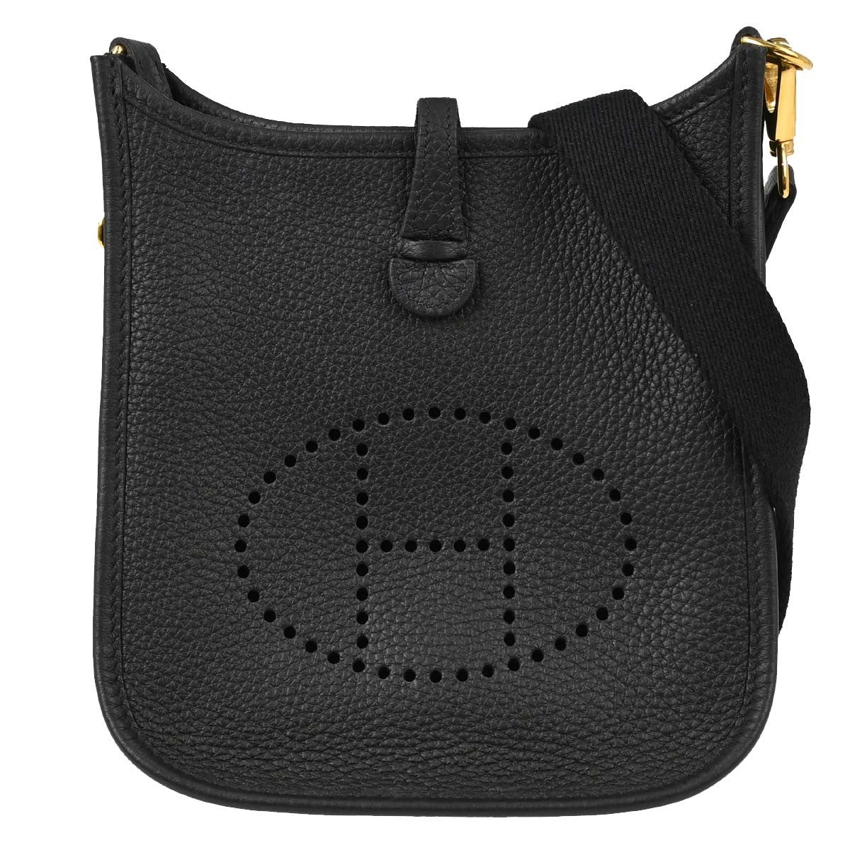 Hermes Evelyne Bag Gen Iii Clemence Black Leather Shoulder Bag Bag (Pre-Owned)