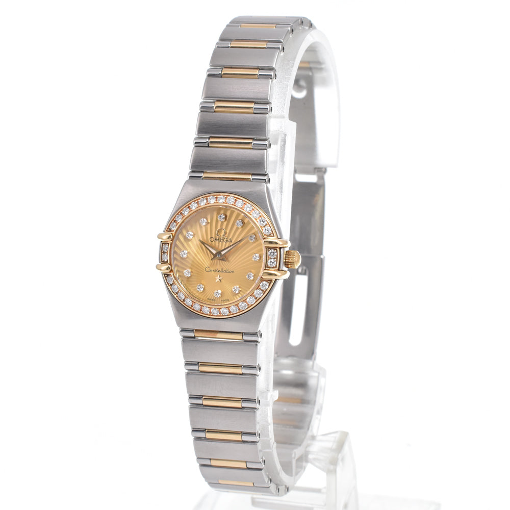 Omega Constellation Quartz Stainless Steel And Yellow Gold With Diamond Bezel And Markers And Mother Of Pearl Watch (Pre-Owned)
