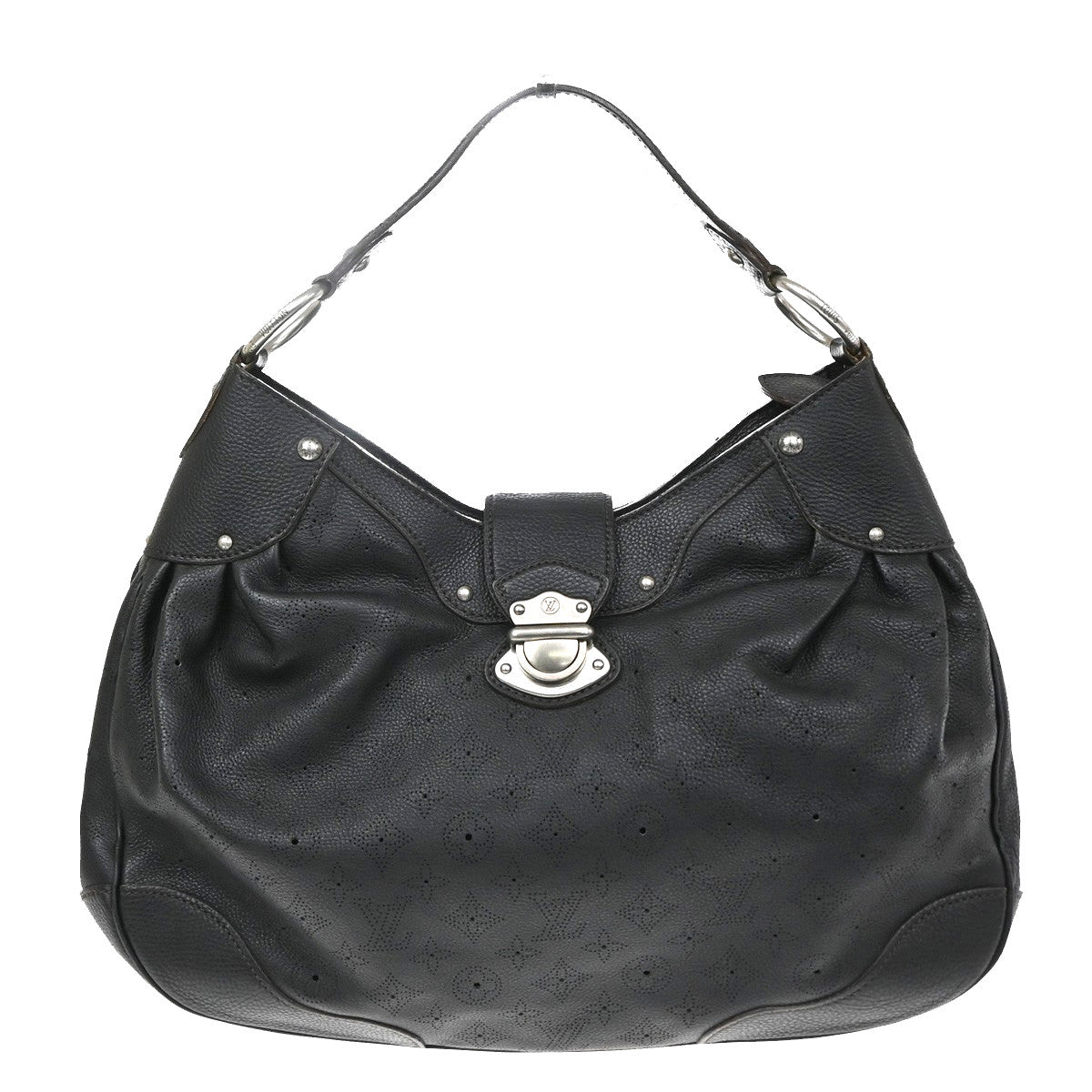 Louis Vuitton Solar Mahina Leather Black Leather Handbag (Pre-Owned)