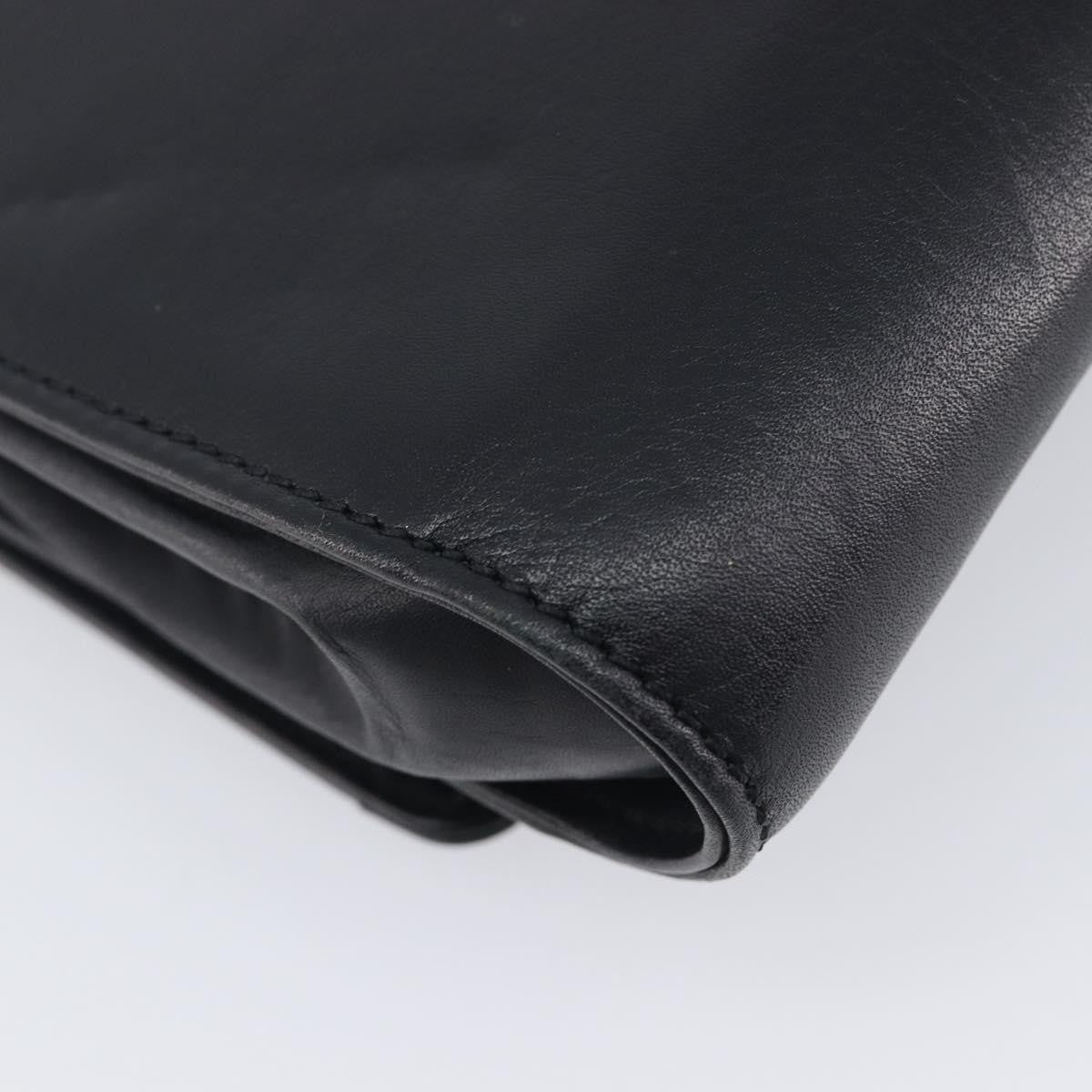 Celine Shoulder Leather Black Leather Shoulder Bag Bag (Pre-Owned)