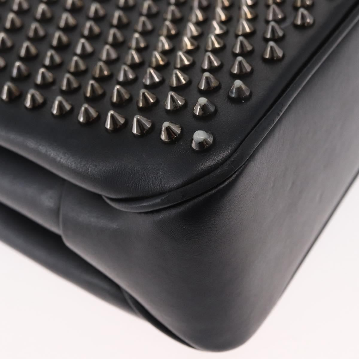 Christian Louboutin Triloubi Chain Leather Black Leather Handbag (Pre-Owned)