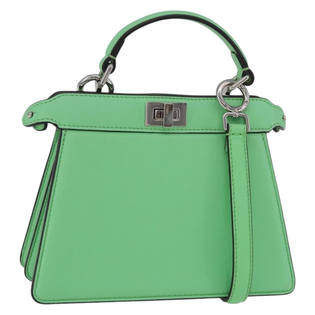 Fendi Peekaboo Iseeu Leather Green Leather Handbag (Pre-Owned)