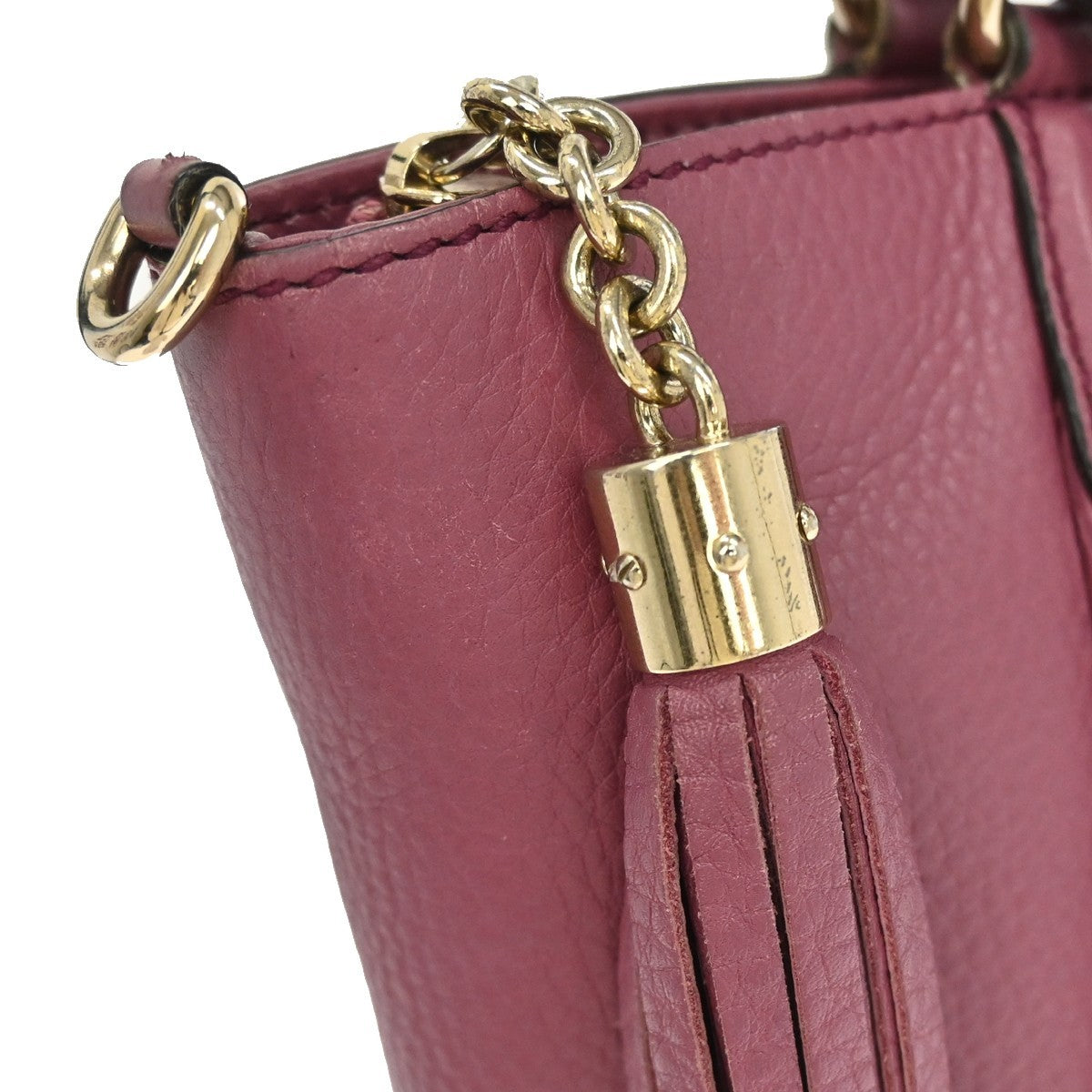 Gucci Soho Convertible Top Handle Leather Purple Leather Handbag (Pre-Owned)