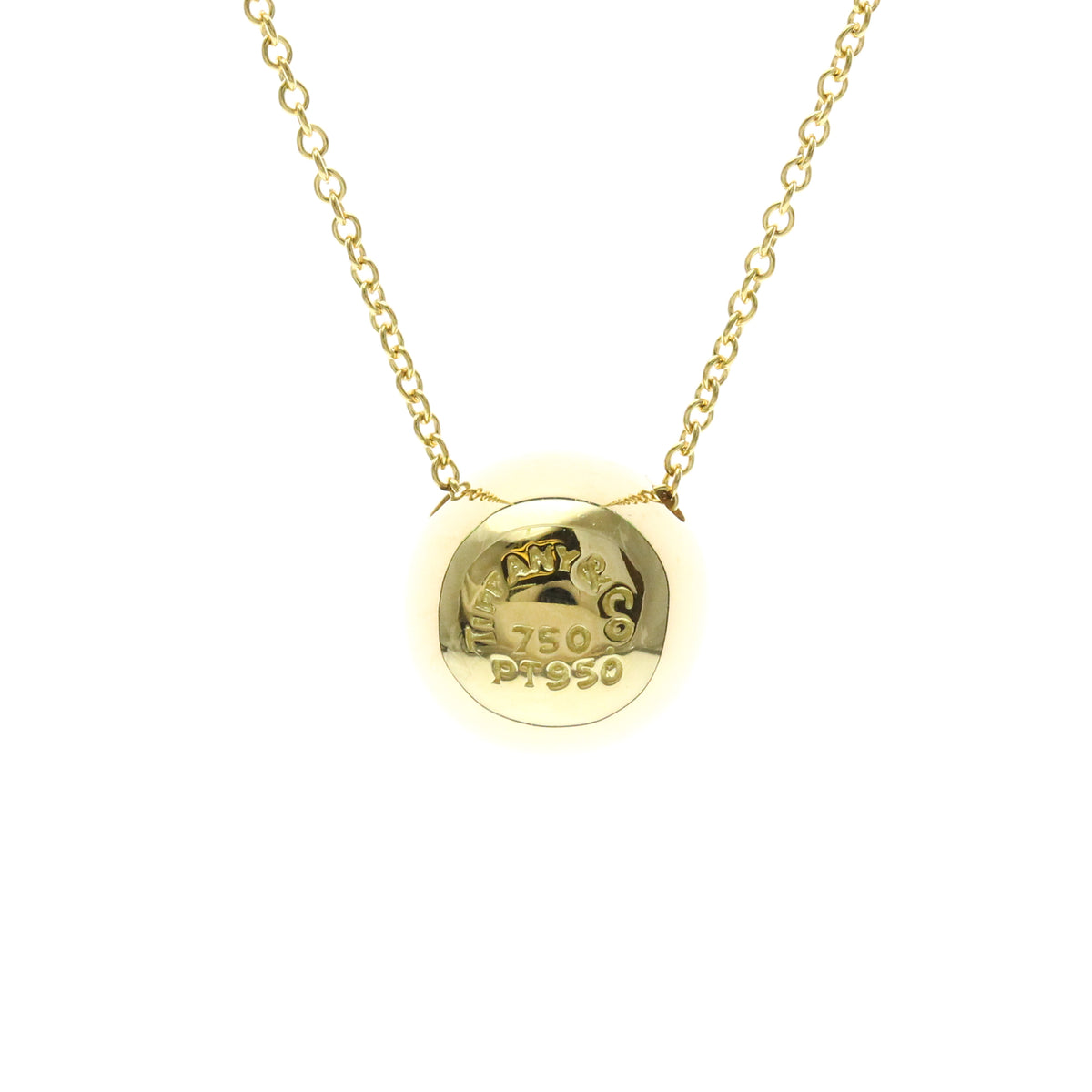 Tiffany & Co. Etoile Ball Pendant 18K Yellow Gold With Platinum And Diamonds Gold Yellow_Gold Necklace Jewelry (Pre-Owned)