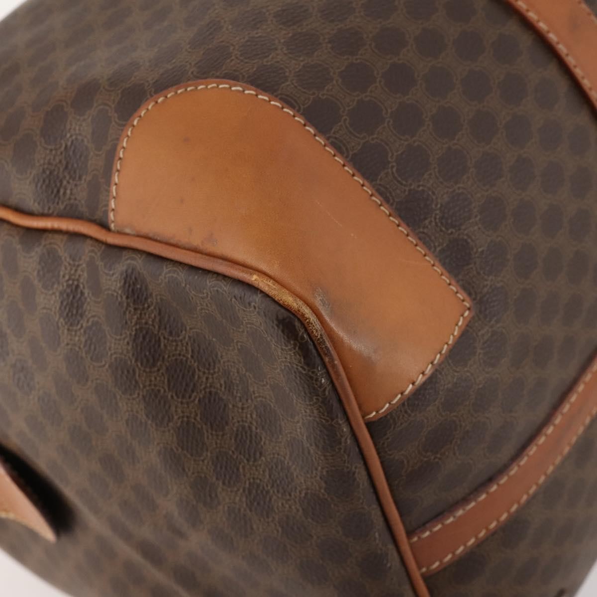 Celine Vintage Duffle Canvas And Leather Brown Canvas Travel Bag Bag (Pre-Owned)