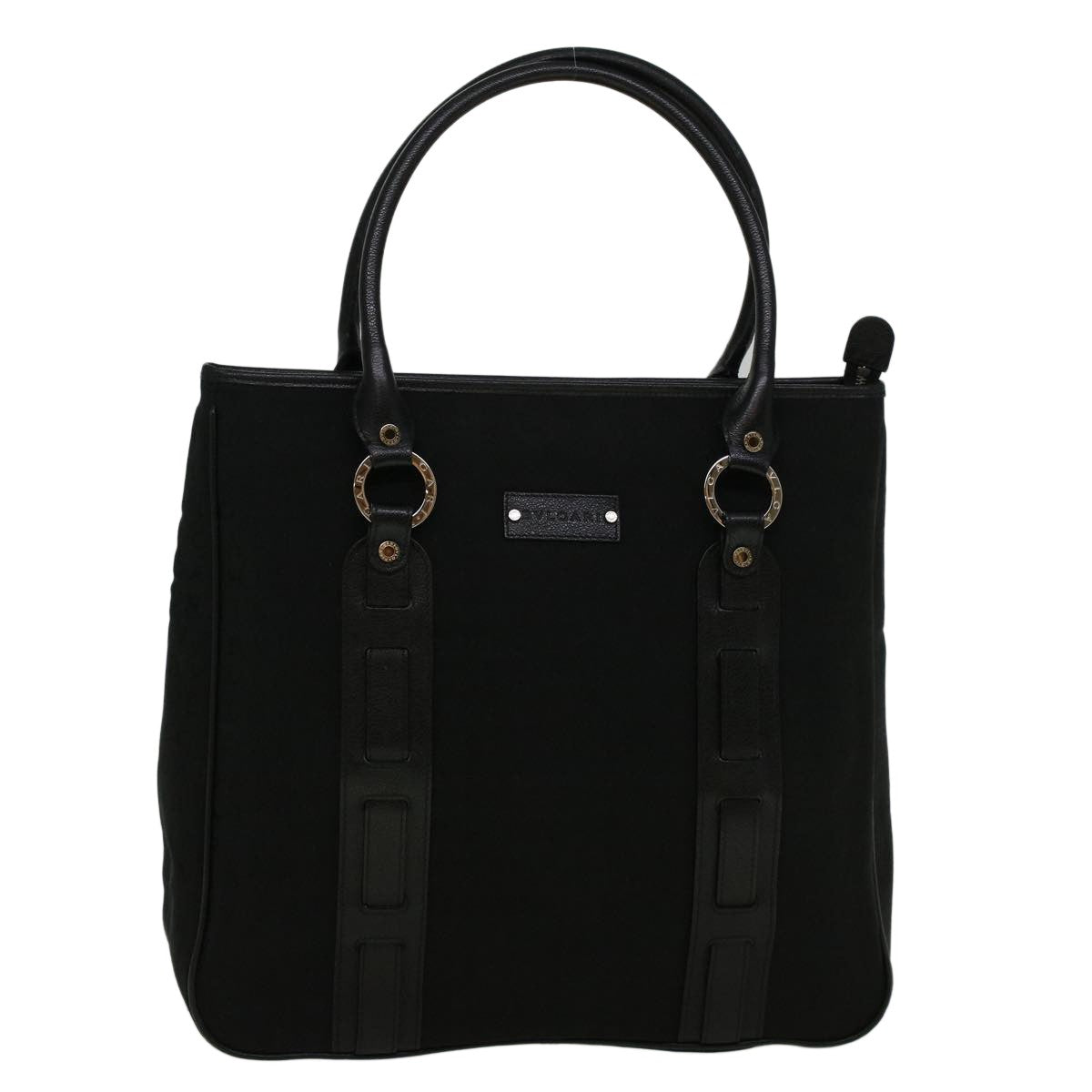 Bvlgari Vintage Canvas Black Canvas Tote Bag Bag (Pre-Owned)