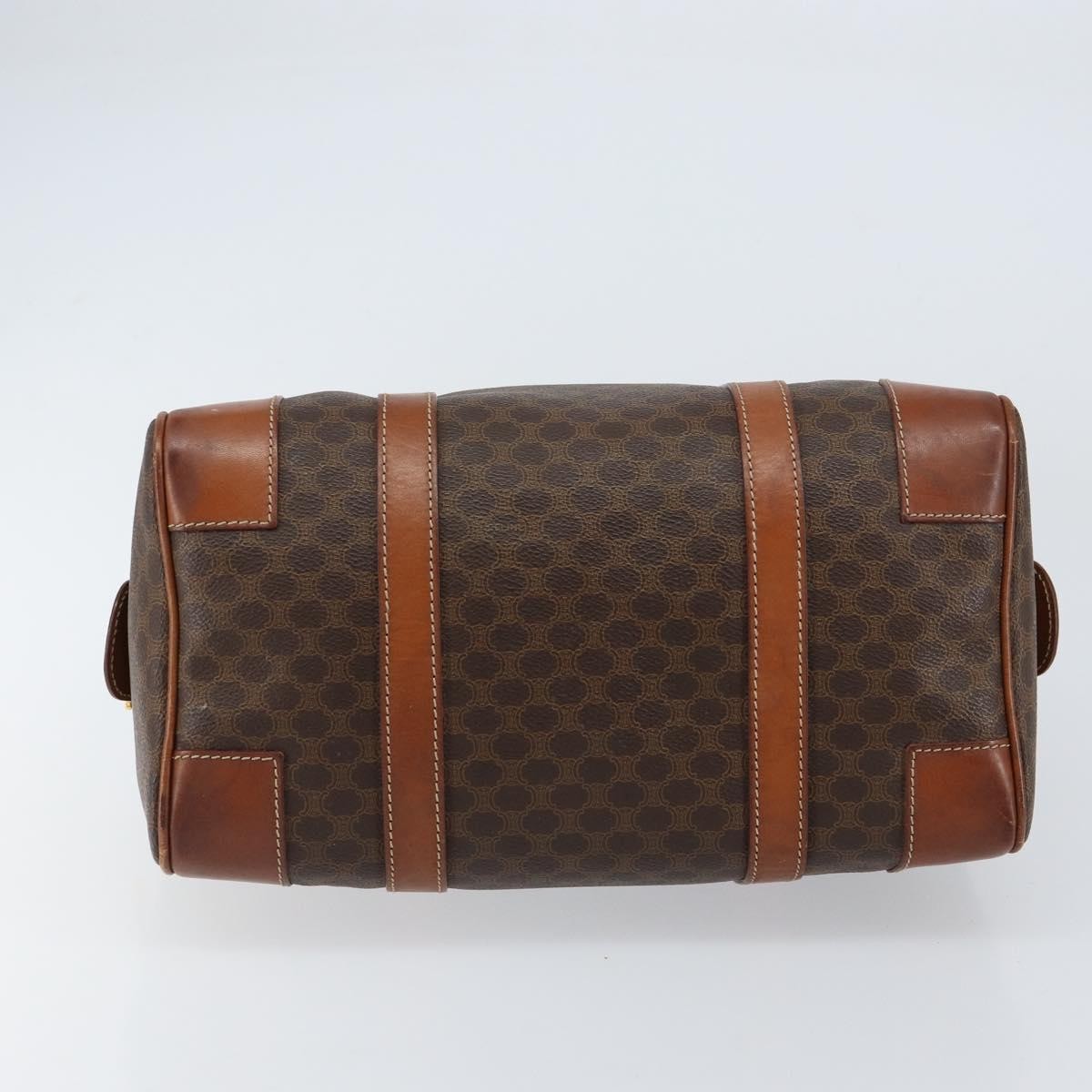 Celine Vintage Macadam Boston Canvas Brown Canvas Handbag (Pre-Owned)