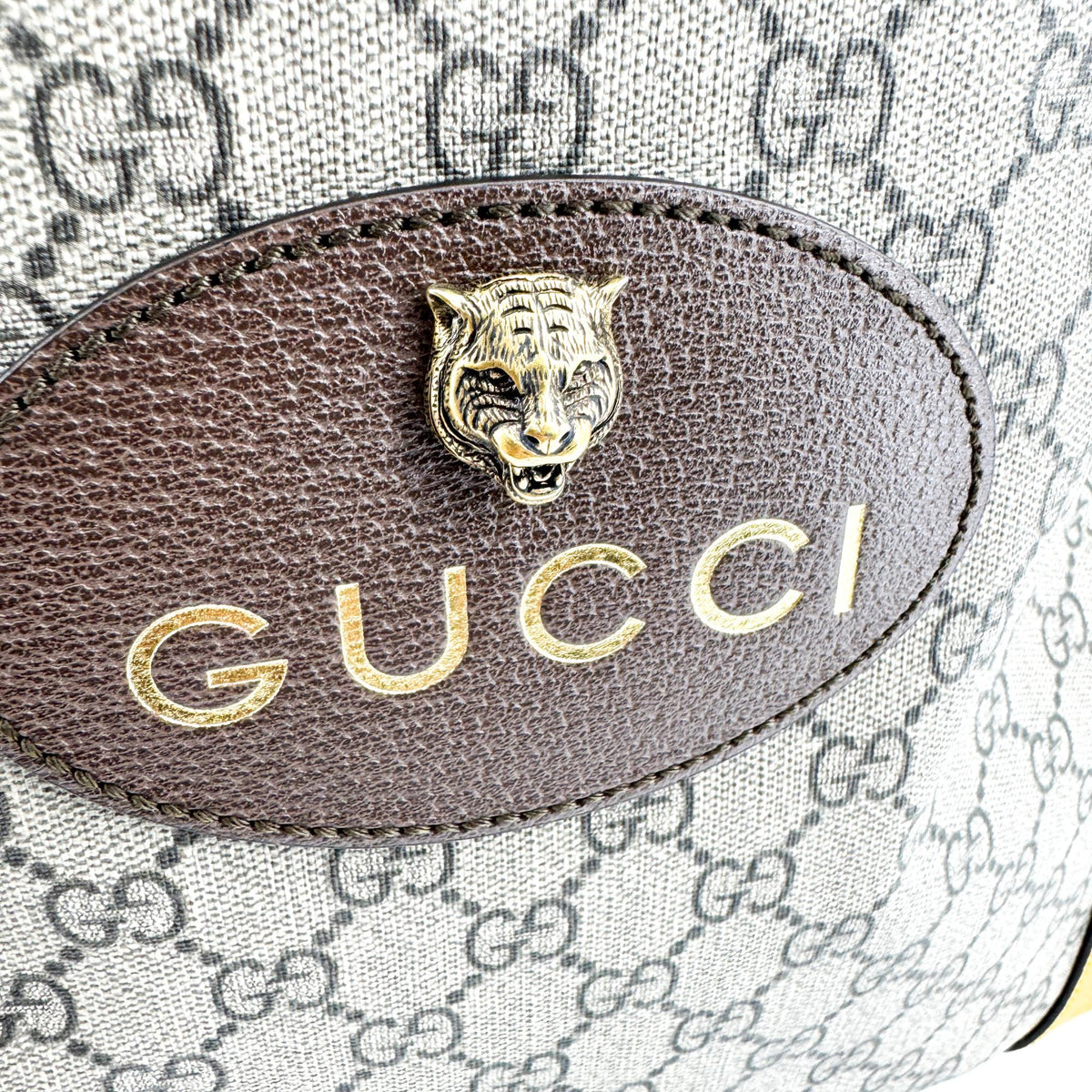 Gucci Neo Vintage Drawstring Gg Coated Canvas Beige Canvas Backpack Bag (Pre-Owned)