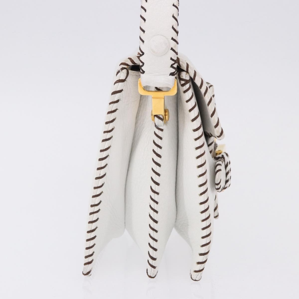 Fendi Shoulder Leather White Leather Shoulder Bag Bag (Pre-Owned)