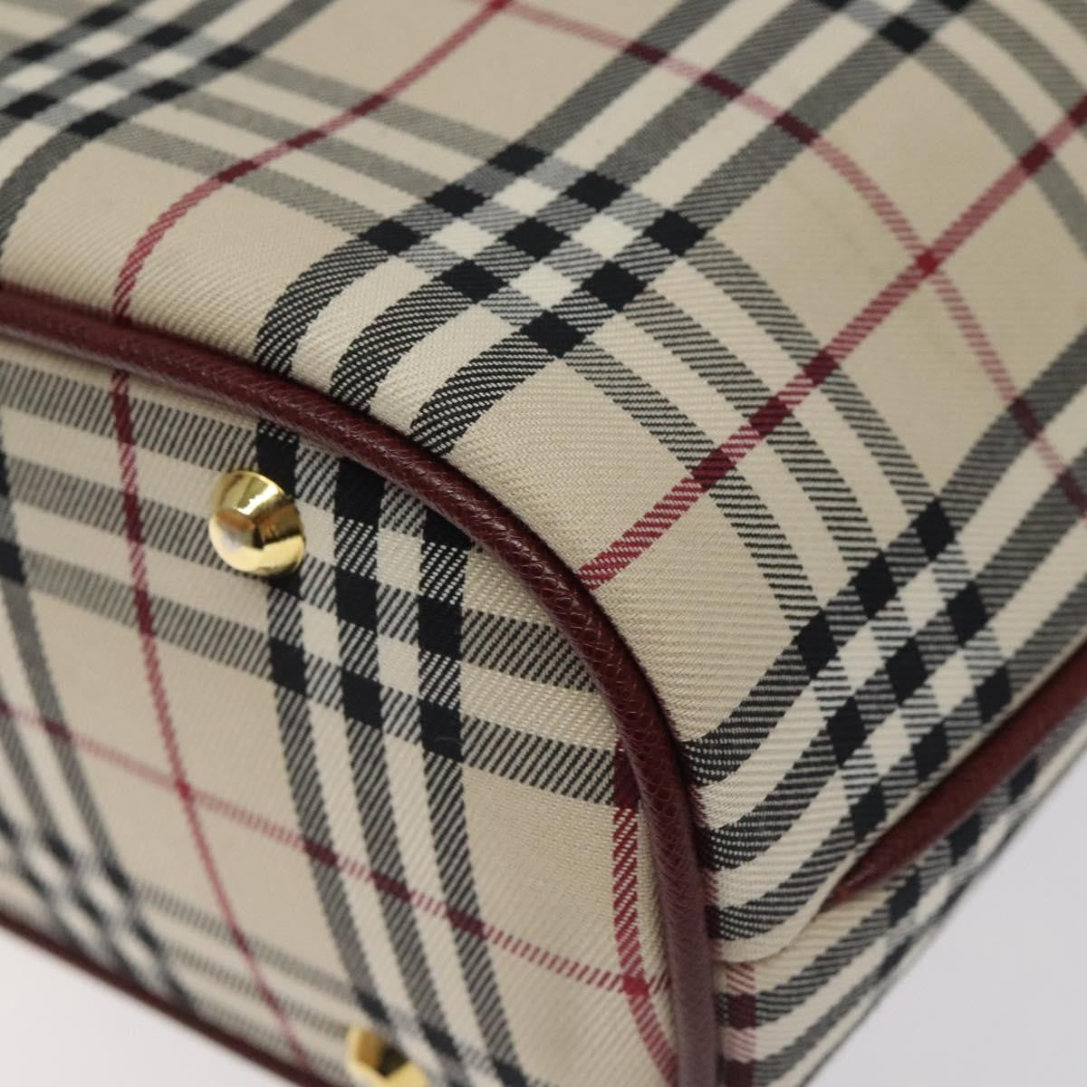 Burberry Nova Check Tote Canvas And Leather Beige Canvas Tote Bag Bag (Pre-Owned)