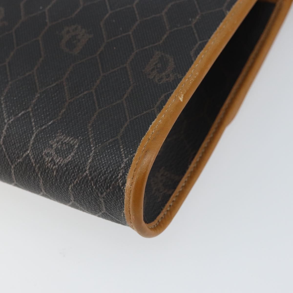 Christian Dior Vintage Honeycomb Chain Canvas Black Canvas Shoulder Bag Bag (Pre-Owned)