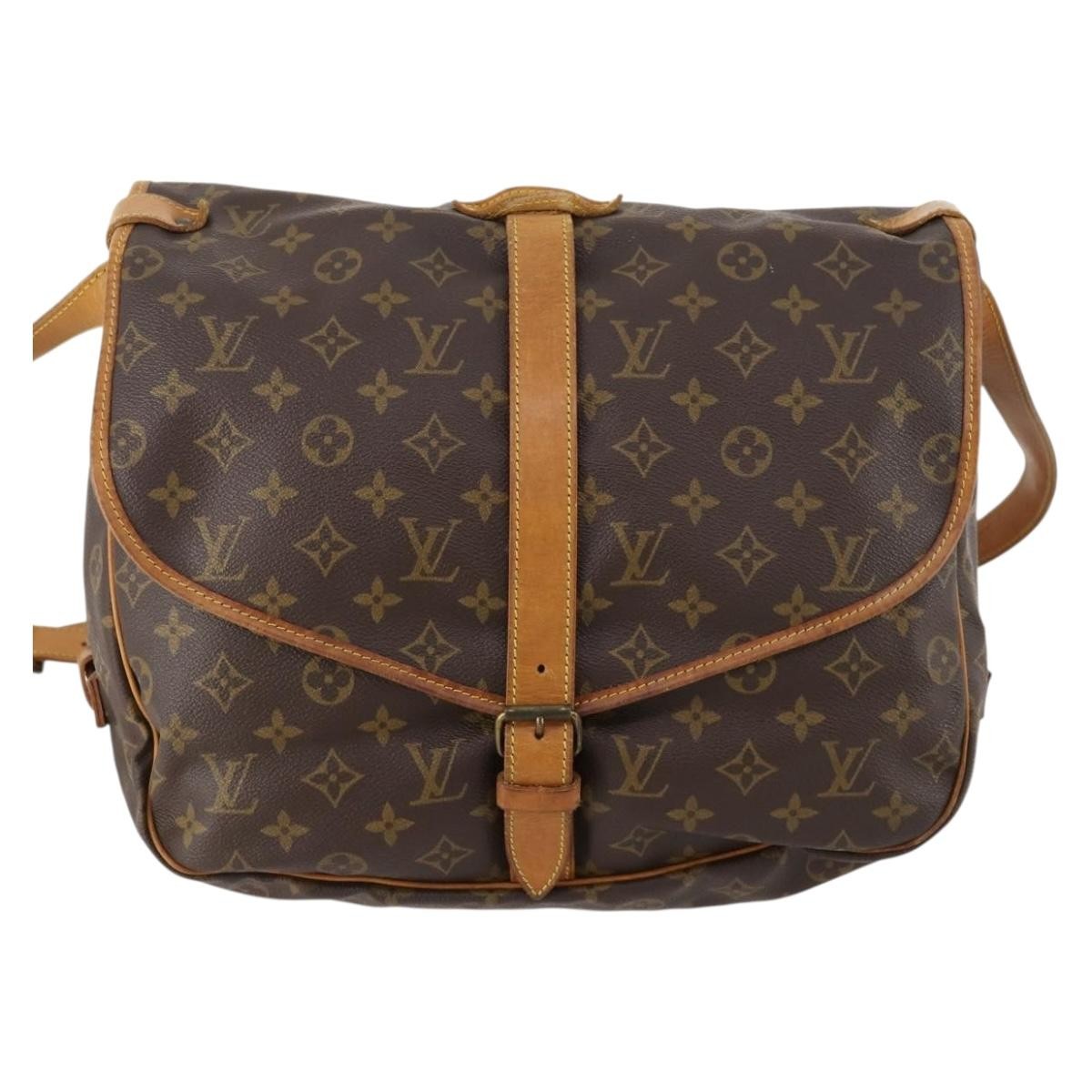 Louis Vuitton Saumur Monogram Canvas Brown Canvas Shoulder Bag Bag (Pre-Owned)