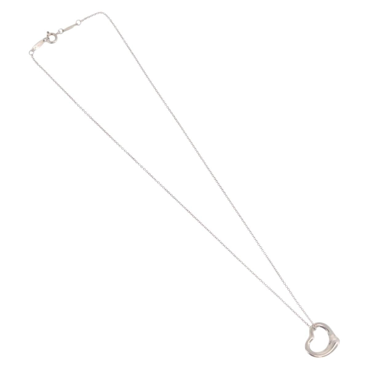 Tiffany & Co. Elsa Peretti Open Heart Pendant Sterling Silver Silver Sterling_Silver Necklace Jewelry (Pre-Owned)