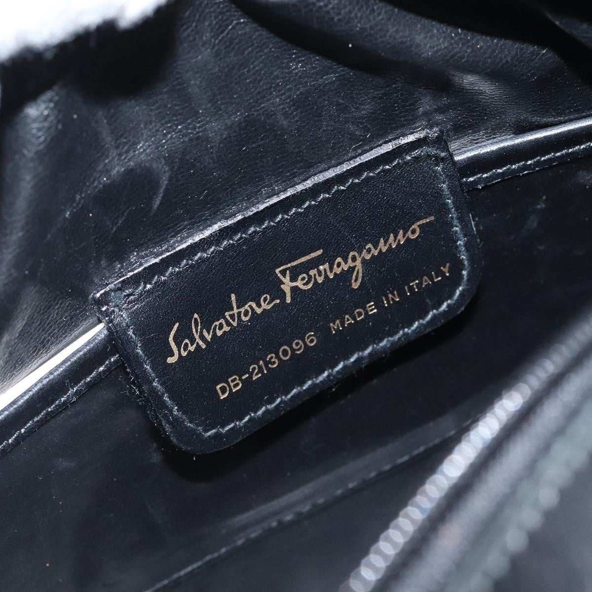 Salvatore Ferragamo Vara Bow Camera Leather Black Leather Shoulder Bag Bag (Pre-Owned)