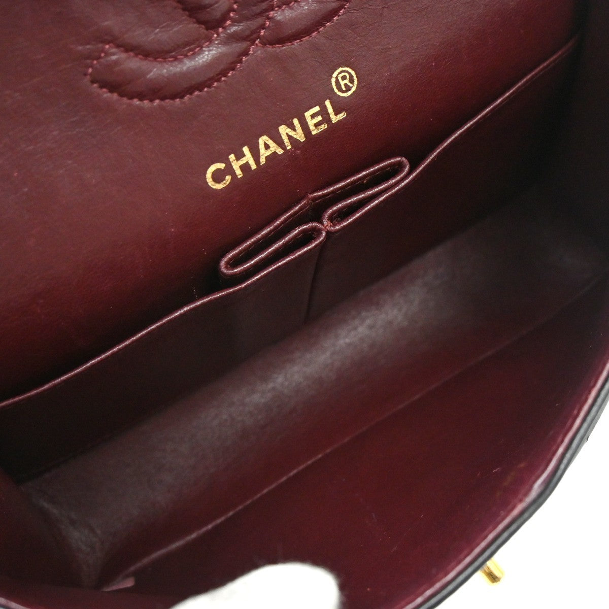 Chanel Classic Double Flap Quilted Lambskin Black Leather Handbag (Pre-Owned)