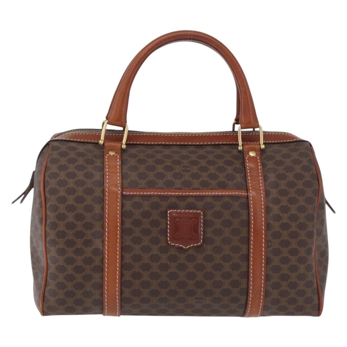 Celine Macadam Macadam With Leather Brown Canvas Tote Bag Bag (Pre-Owned)