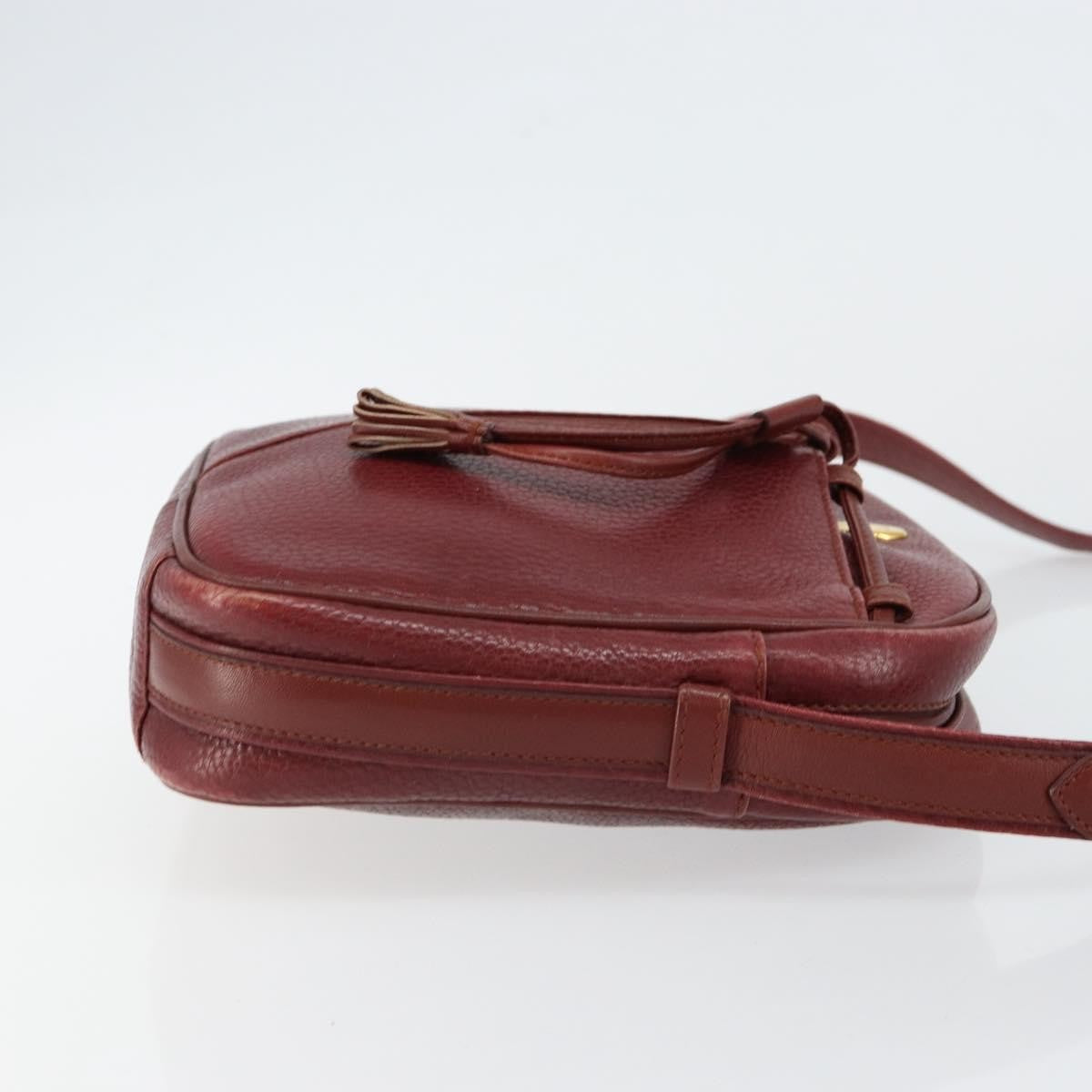 Cartier Tasseled Must De Cartier Leather Burgundy Leather Shoulder Bag Bag (Pre-Owned)