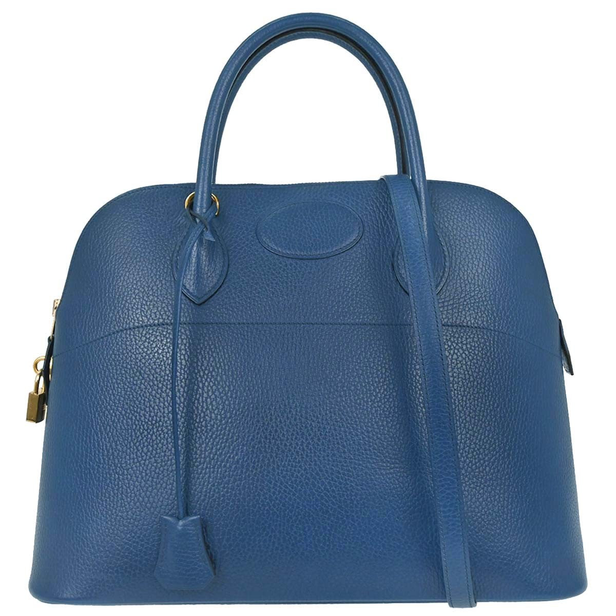 Hermes Bolide Ardenne Blue Leather Handbag (Pre-Owned)