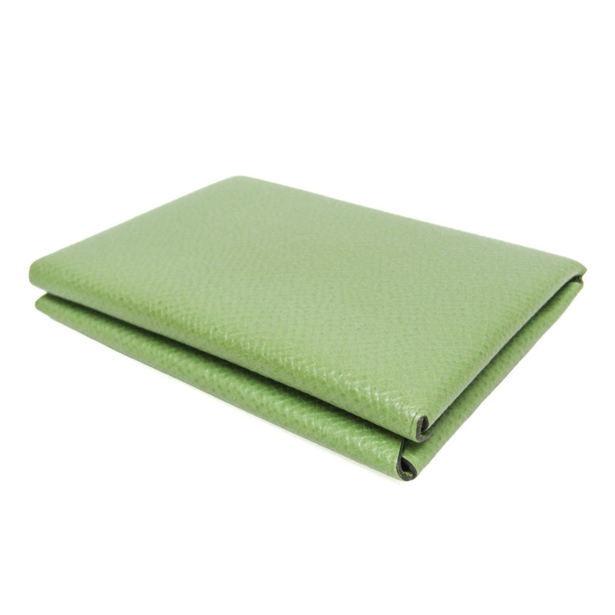 Hermes Calvi Duo Card Holder Epsom Green Leather Card Holders Accessory (Pre-Owned)