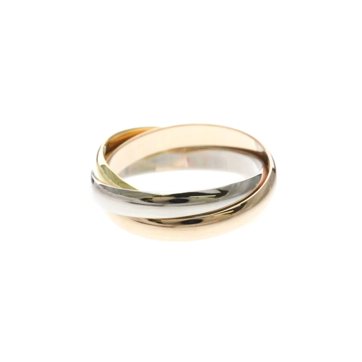 Cartier Trinity 18K Tricolor Gold Gold Gold Ring Jewelry (Pre-Owned)
