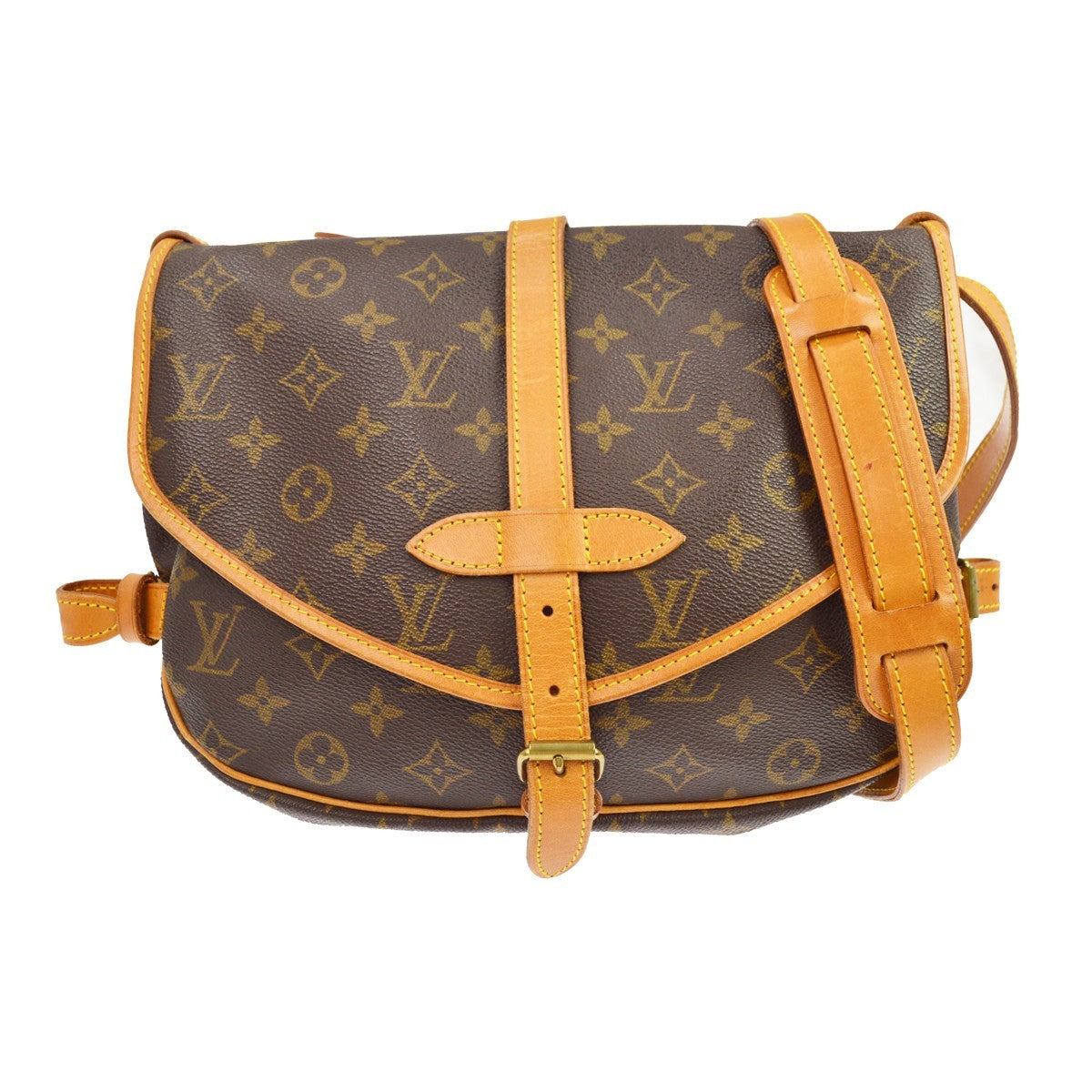 Louis Vuitton Saumur Monogram Canvas Brown Canvas Handbag (Pre-Owned)