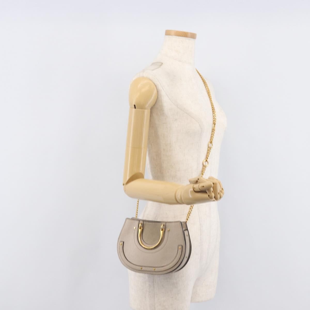 Chloe Pixie Belt Leather And Suede Beige Leather Handbag (Pre-Owned)