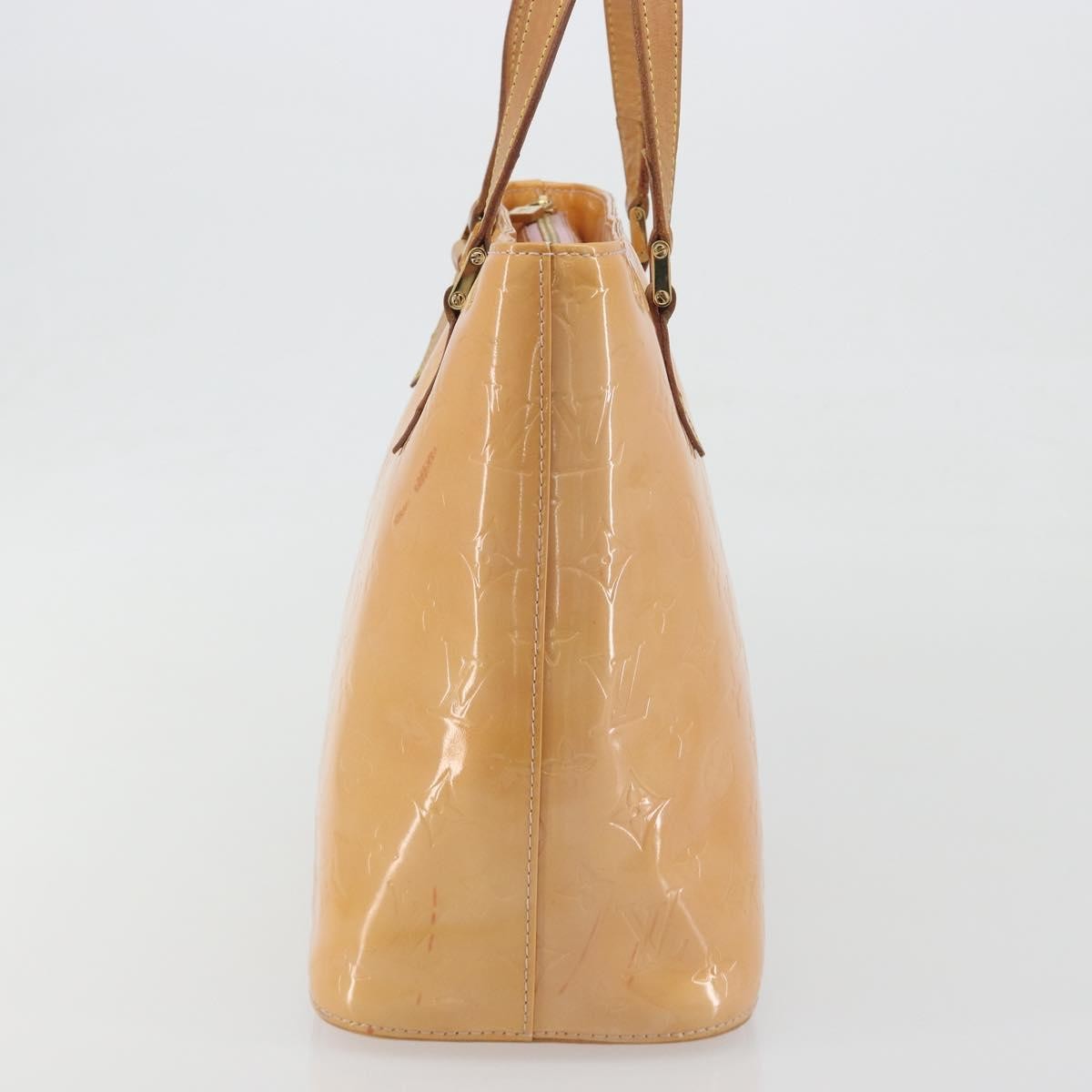 Louis Vuitton Houston Monogram Vernis Beige Patent_Leather Handbag (Pre-Owned)