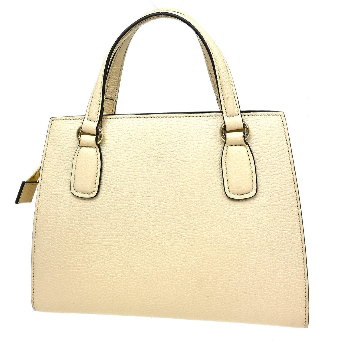 Gucci Soho Convertible Top Handle Satchel Leather Beige Leather Handbag (Pre-Owned)