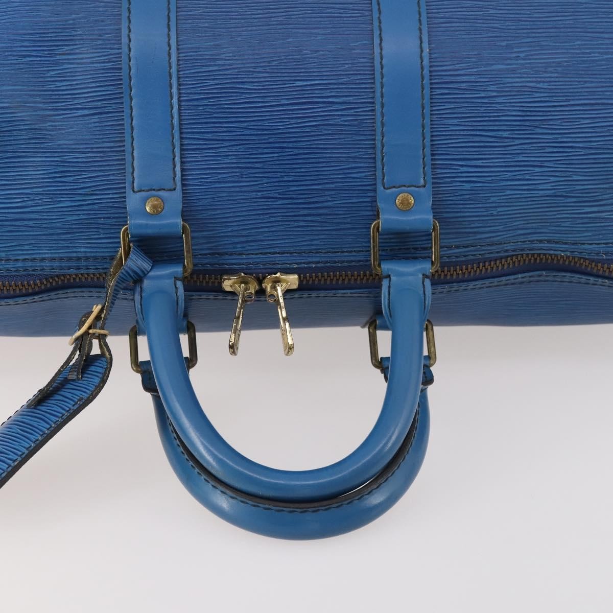 Louis Vuitton Keepall Epi Leather Blue Leather Travel Bag Bag (Pre-Owned)
