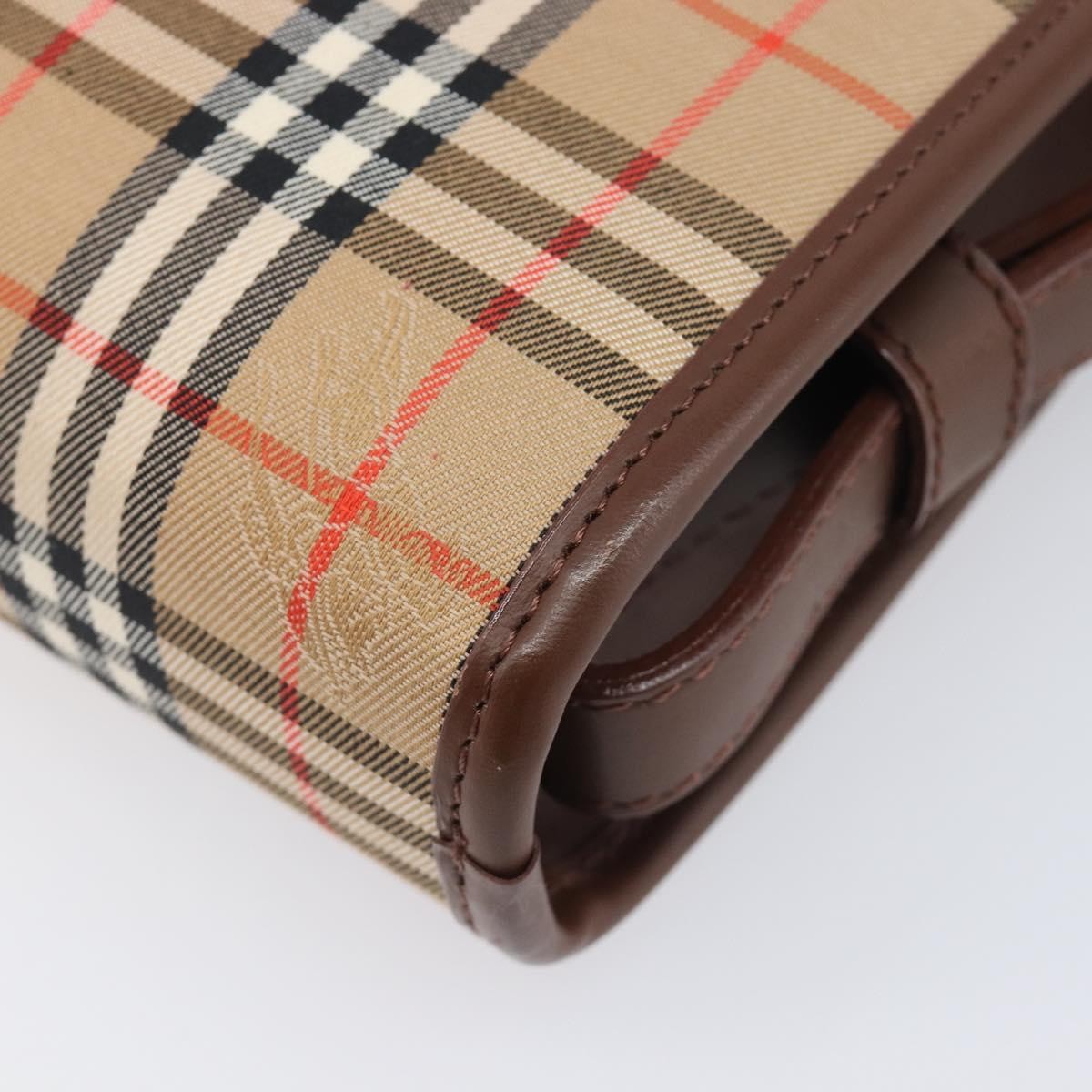 Burberry Nova Check Pochette Canvas Beige Canvas Clutche & Pouche Bag (Pre-Owned)