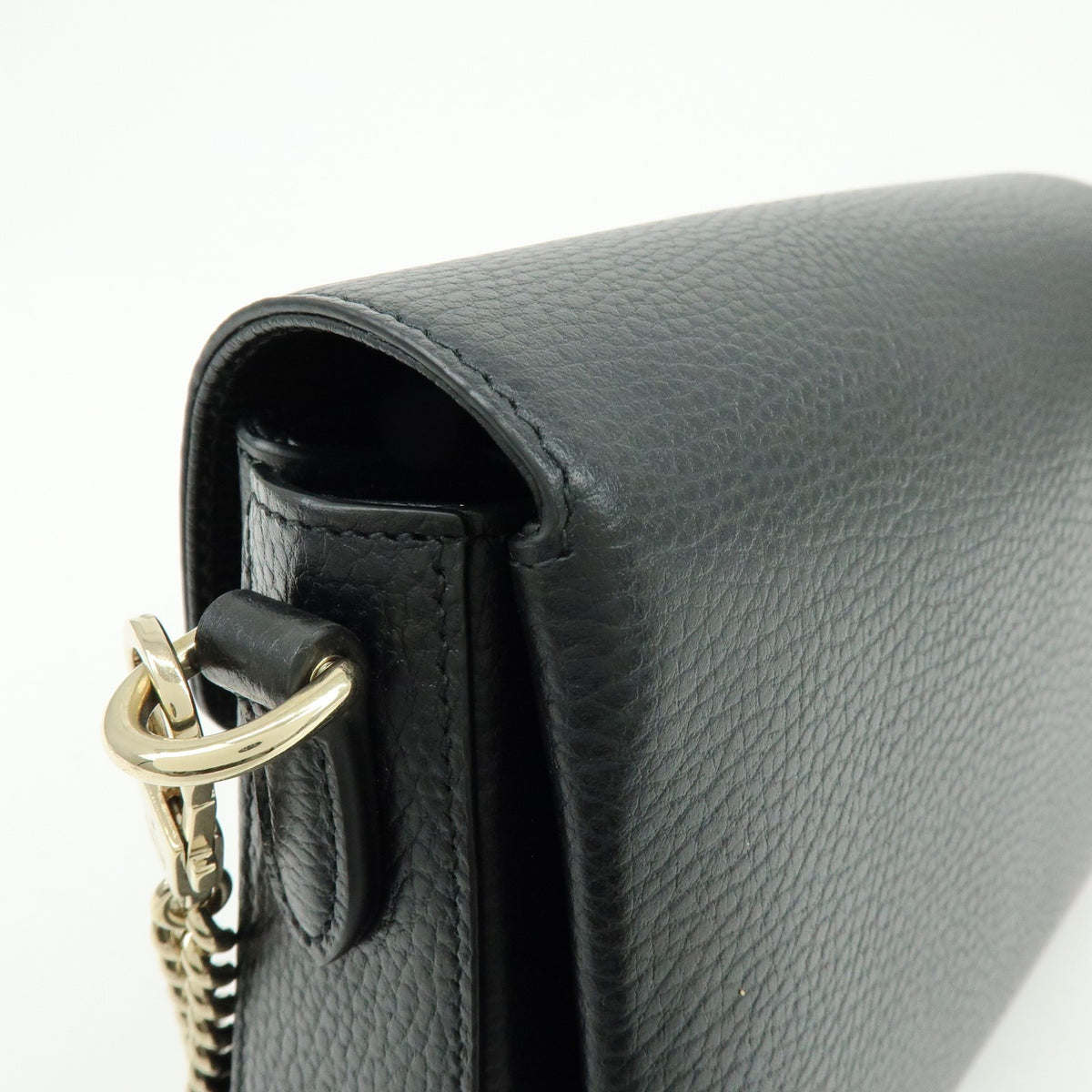 Gucci Interlocking Leather Black Leather Shoulder Bag Bag (Pre-Owned)