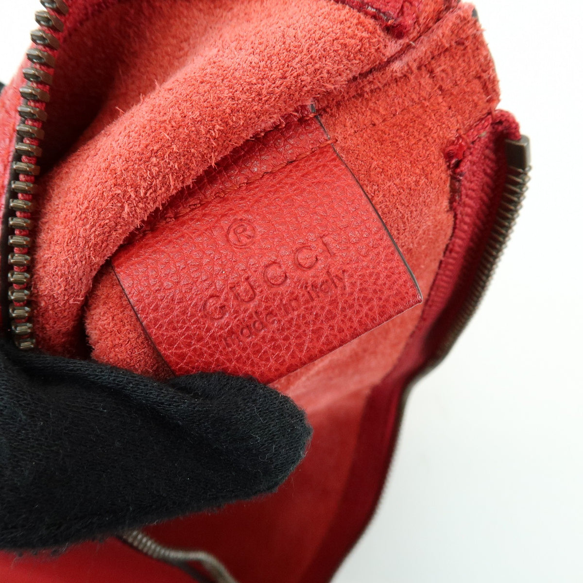 Gucci Logo Portfolio Printed Leather Red Leather Clutche & Pouche Bag (Pre-Owned)