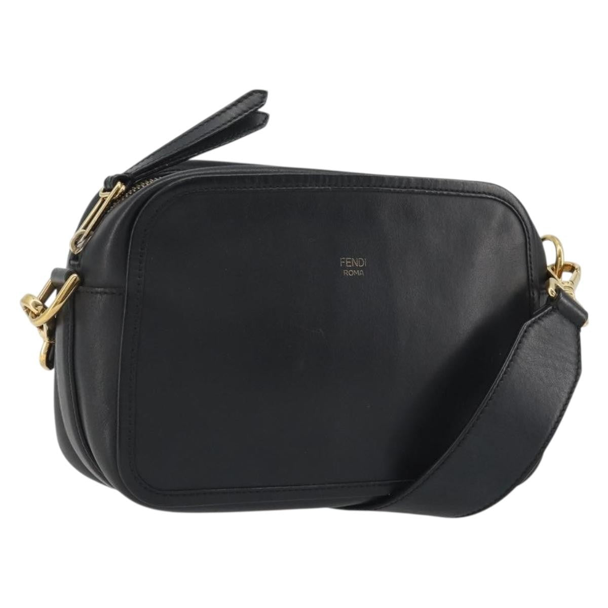 Fendi F Is Fendi Camera Leather Navy Leather Shoulder Bag Bag (Pre-Owned)