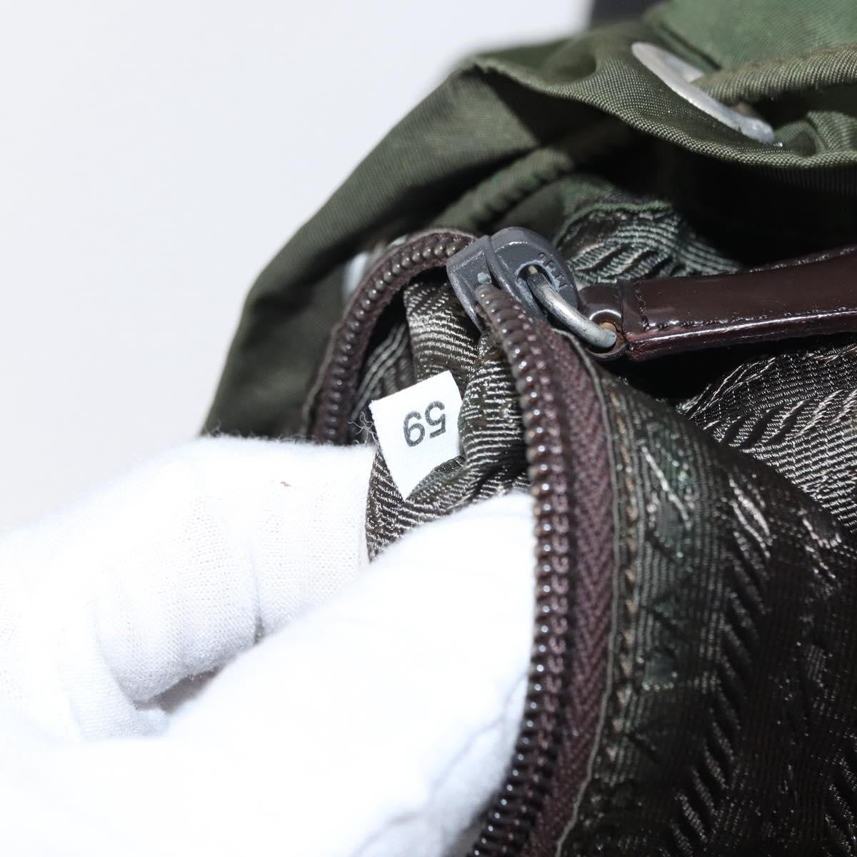 Prada Double Front Pocket Tessuto Khaki Nylon Backpack Bag (Pre-Owned)