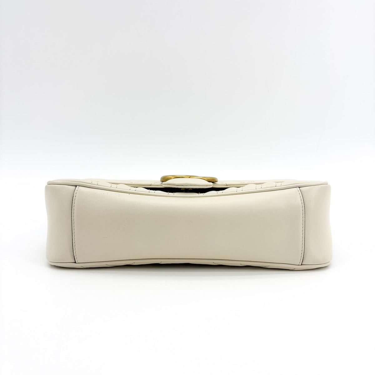 Gucci Gg Marmont Patent White Leather Shoulder Bag Bag (Pre-Owned)