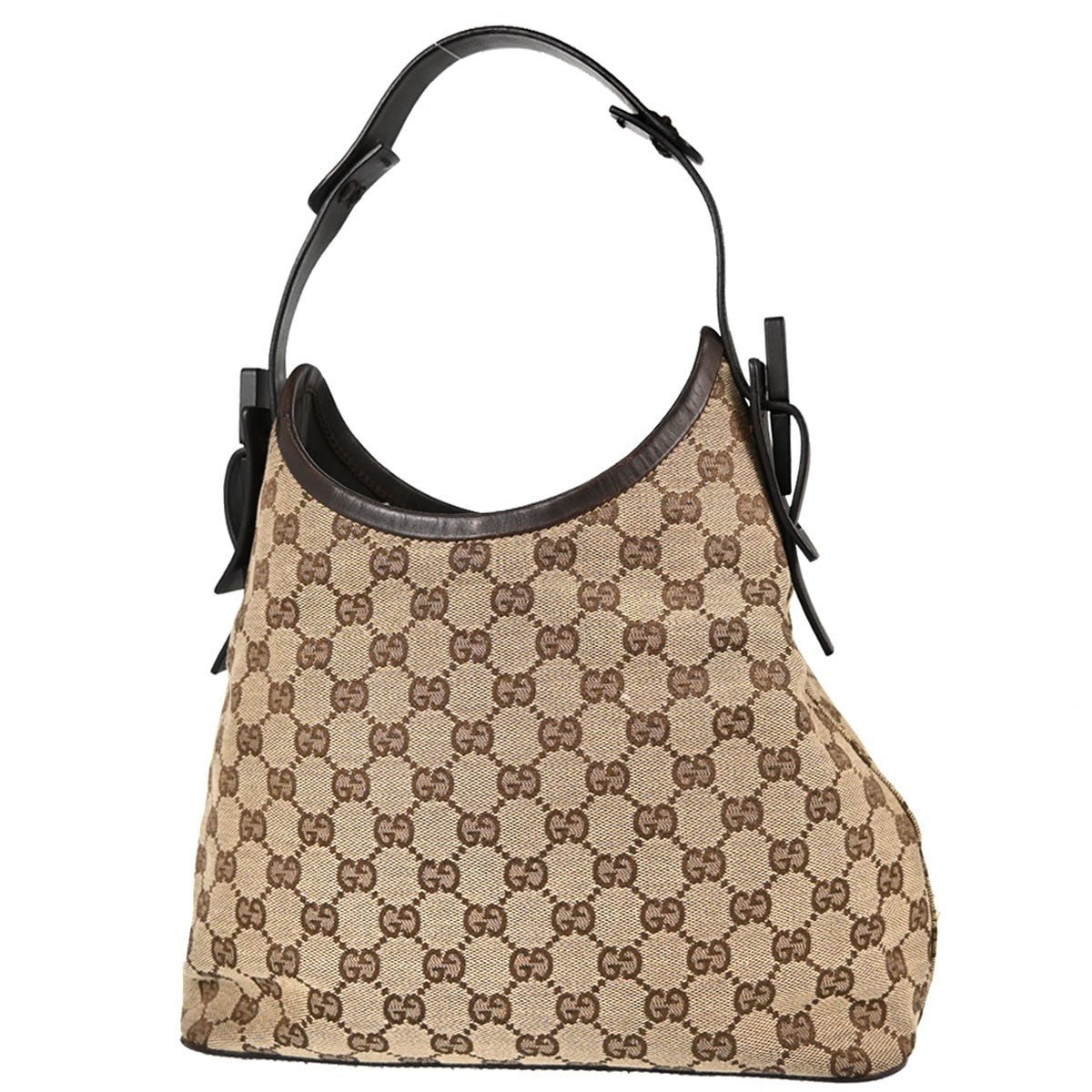 Gucci Flap Card Case Apple Print Gg Coated Canvas None Beige Canvas Card Holders Accessory (Pre-Owned)