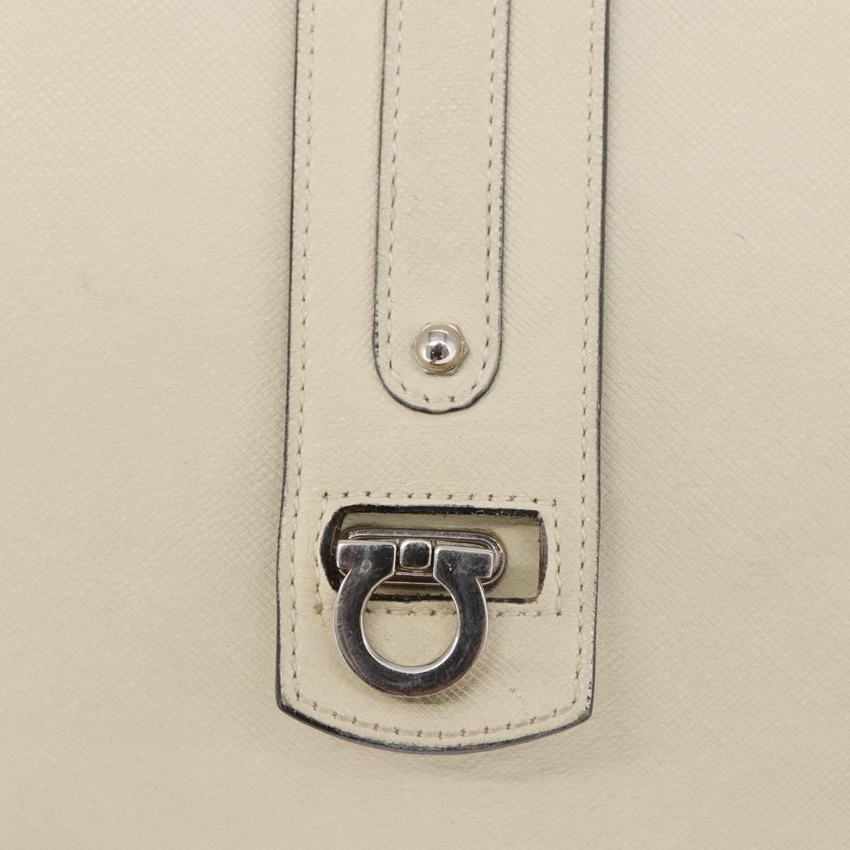 Salvatore Ferragamo Gancini Leather Beige Leather Shoulder Bag Bag (Pre-Owned)