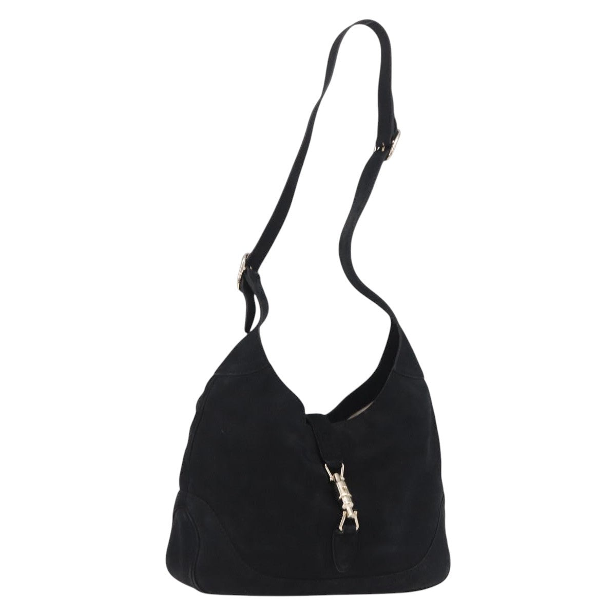 Gucci Jackie O Suede Black Leather Handbag (Pre-Owned)