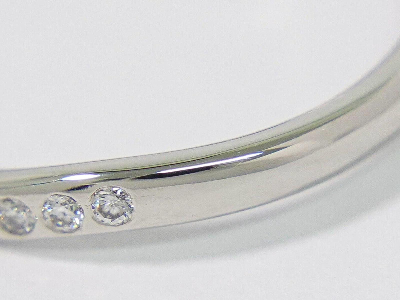 Tiffany & Co. Elsa Peretti Curved Wedding Band Platinum With Diamonds Clear Platinum Ring Jewelry (Pre-Owned)
