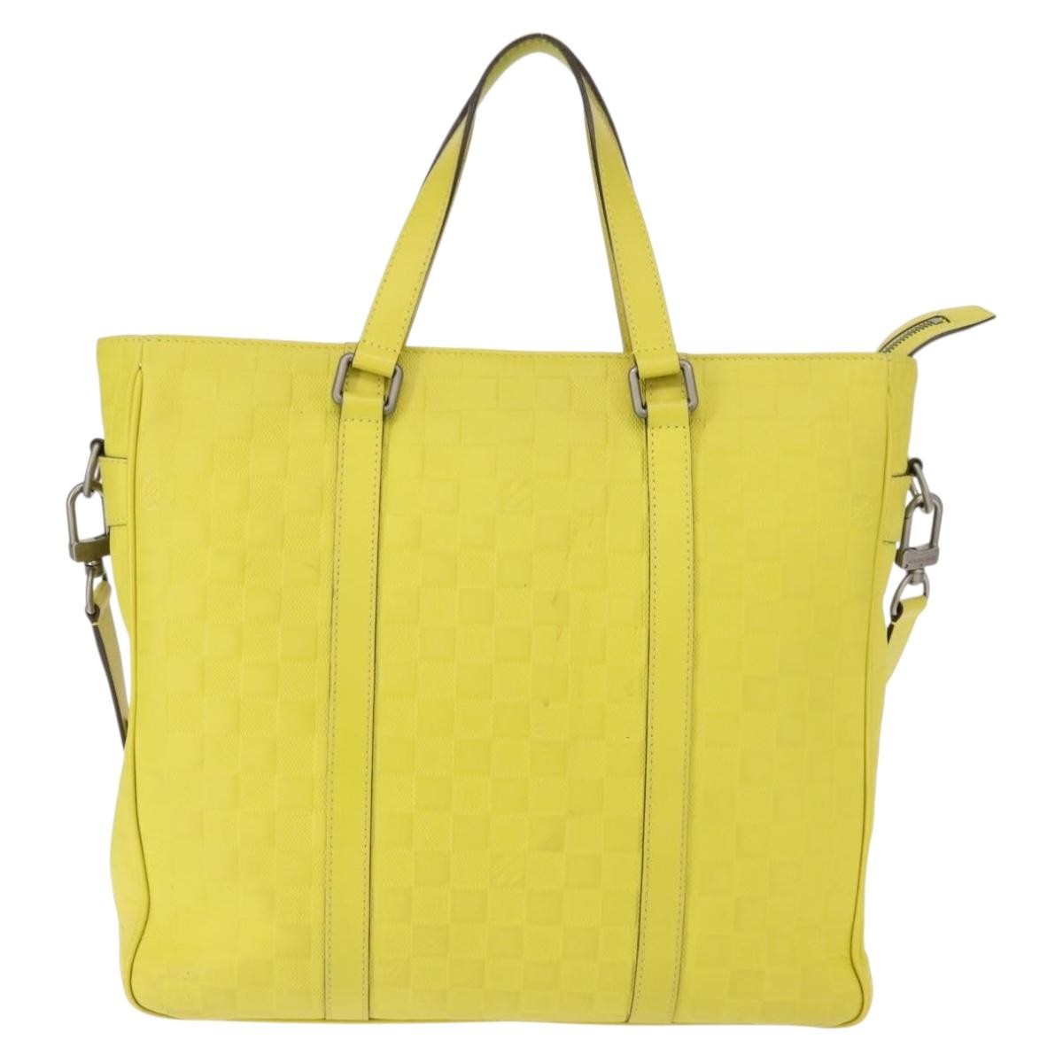 Louis Vuitton Tadao Damier Infini Leather Yellow Leather Handbag (Pre-Owned)