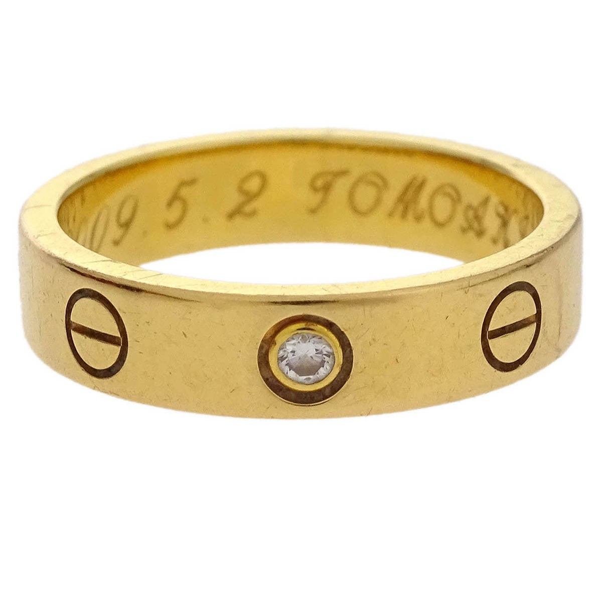Cartier Love Wedding Band 1 Diamond 18K Rose Gold With Diamond Gold Rose_Gold Ring Jewelry (Pre-Owned)