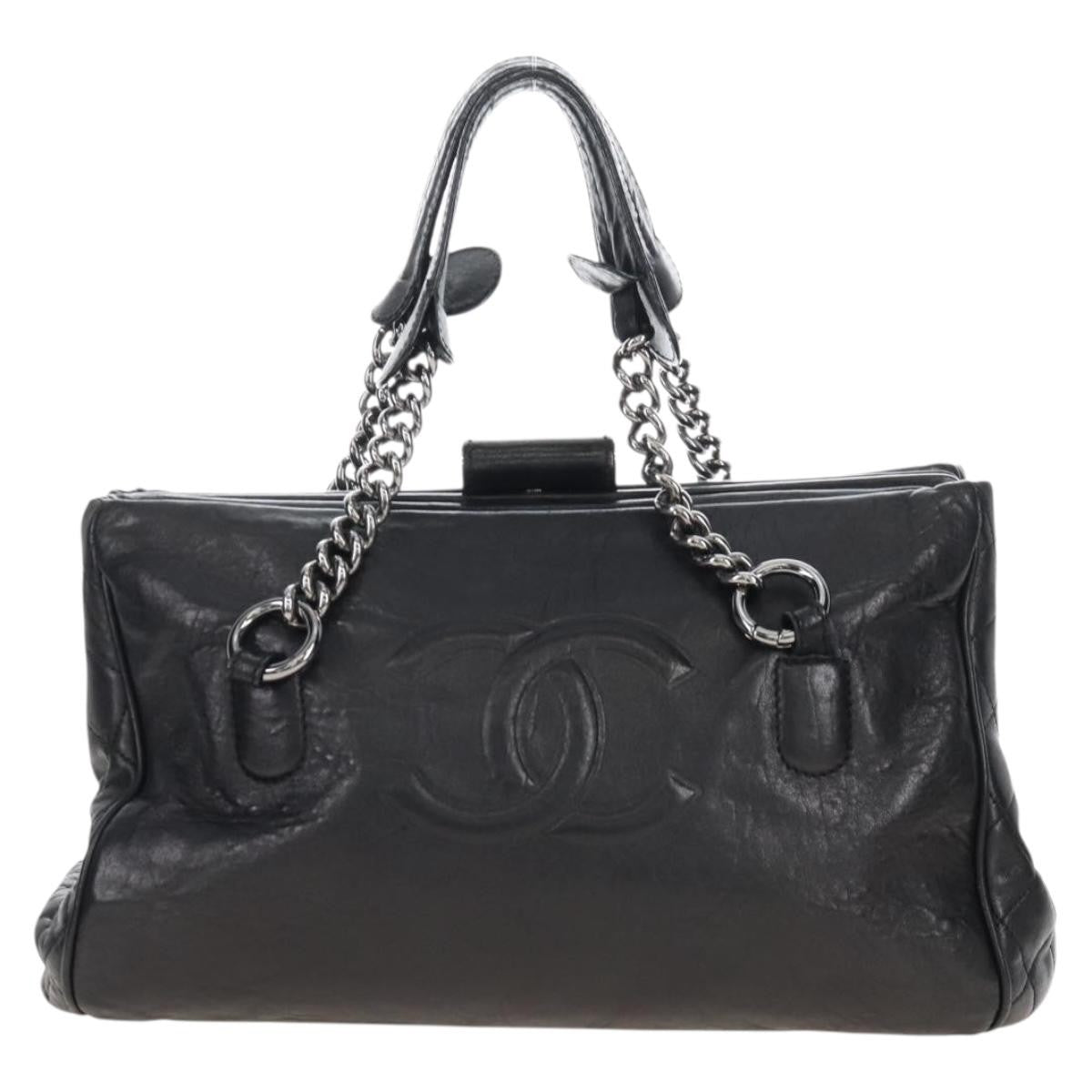 Chanel Perfect Day Leather Black Leather Tote Bag Bag (Pre-Owned)